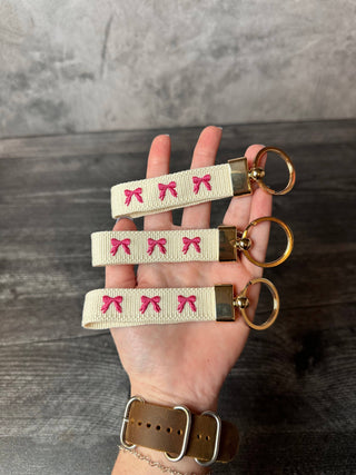 Bow Embroidered Keychain