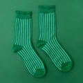 Holiday Striped Crew Socks | Emerald