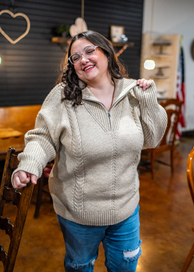 Fireside Cable Knit Quarter Zip