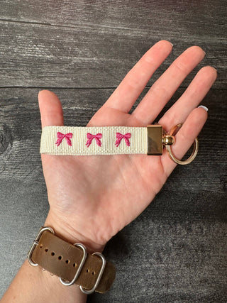 Bow Embroidered Keychain