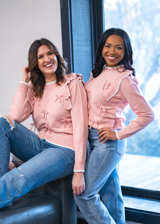 Blush and Bows Sweater