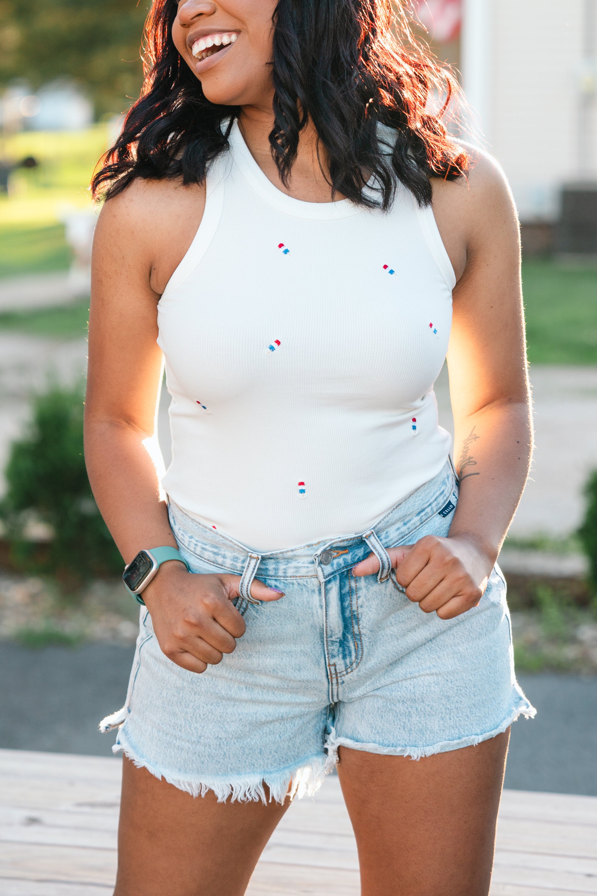 Patriotic Popsicle Ribbed Tank