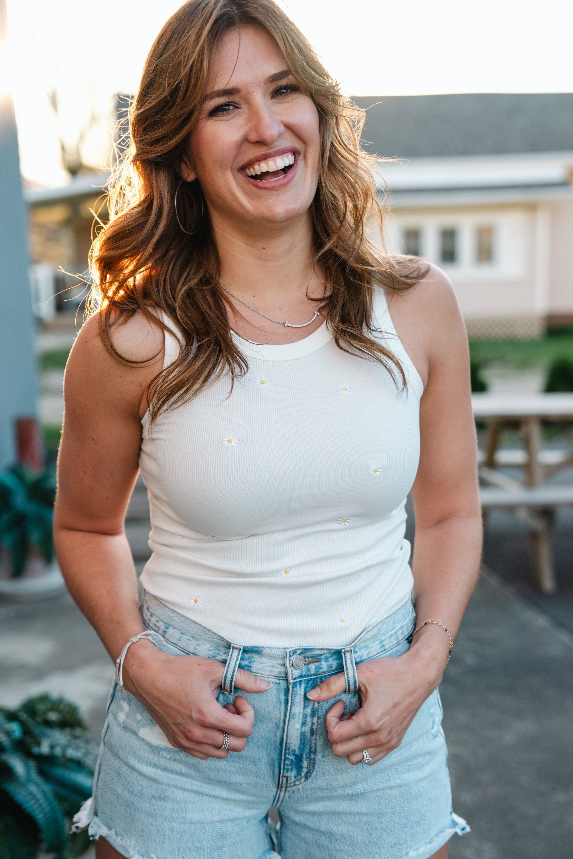 Dancing Daisy Ribbed Tank