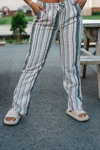 Anchors Away Striped Linen Pants