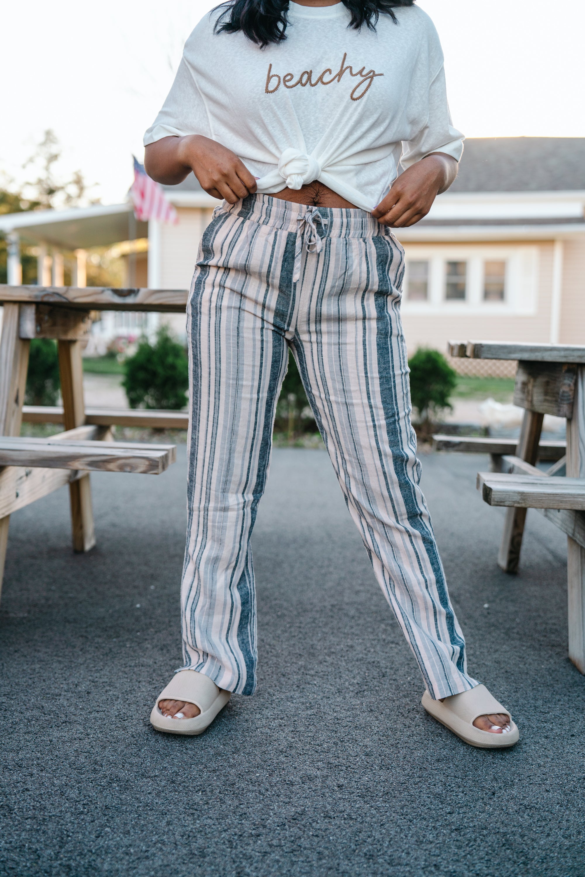 Anchors Away Striped Linen Pants