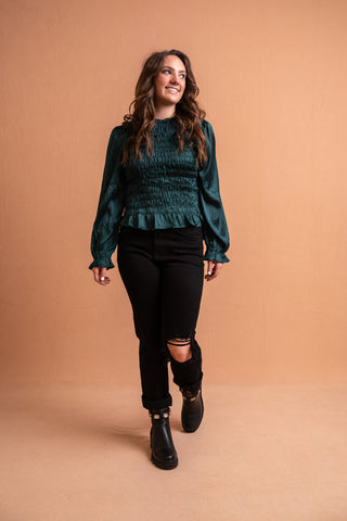 Emerald Smock Top