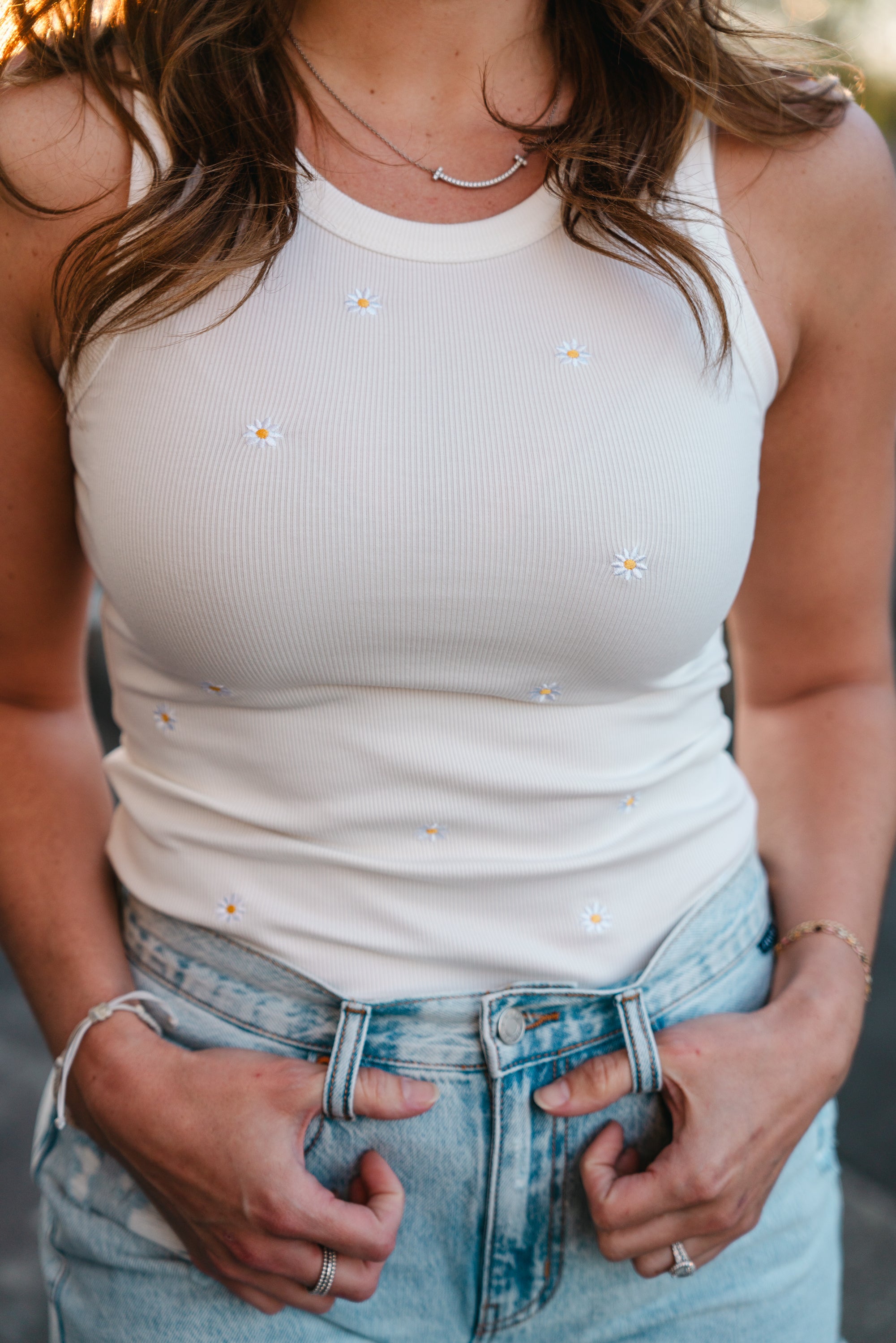 Dancing Daisy Ribbed Tank