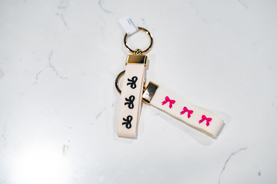 Bow Embroidered Keychain