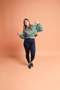 Go Get Em Green Cropped Hoodie