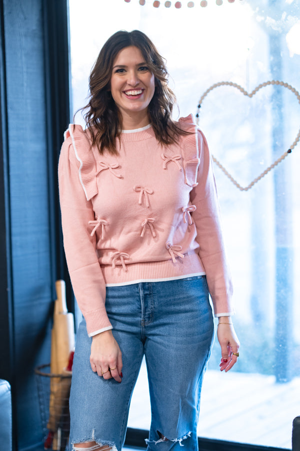 Blush and Bows Sweater